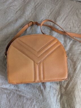 Saint Laurent Tan Leather Shoulder Bag - Classic Semi-Circle Shoulder Bag